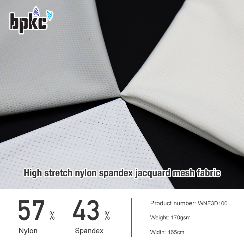 High density and high stretch nylon spandex jacquard mesh fabric